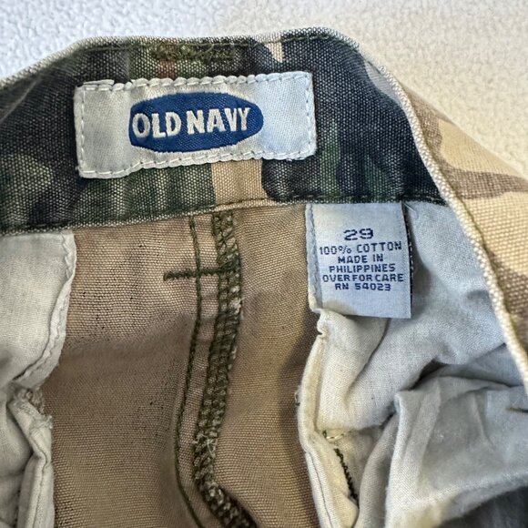Old Navy Y2K Camo Cargo Straight Leg Pants Size 29x30 Distressed Streetwear - Picture 3 of 12